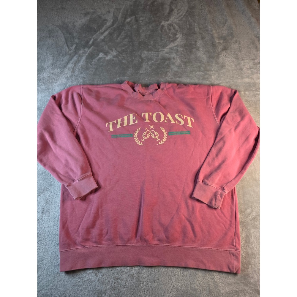 The Toast Sweatshirt Women XL Pink Graphic Crewneck Podcast Merch